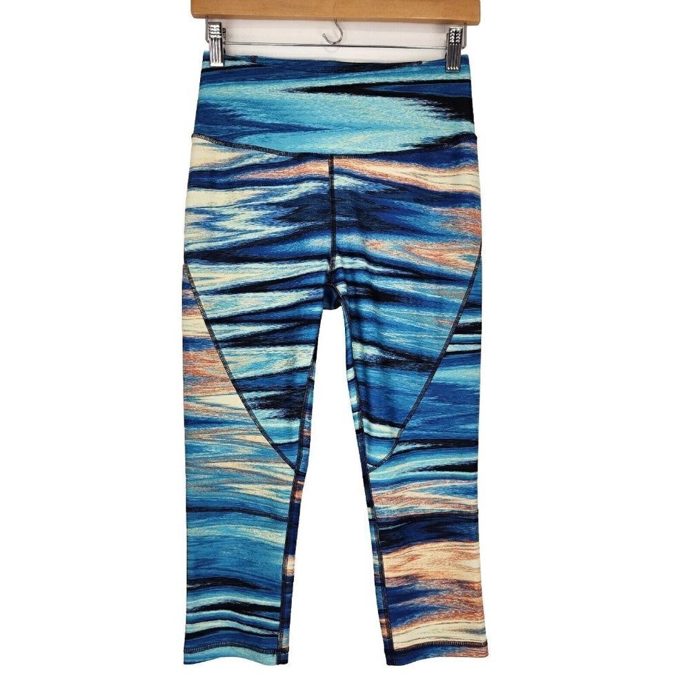 C&C California Capri Leggings Womens S Multi Stripe Activewear Athletic Workout